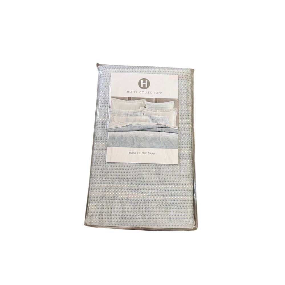 New hotel collection ripple embroidered euro sham cotton light  blue